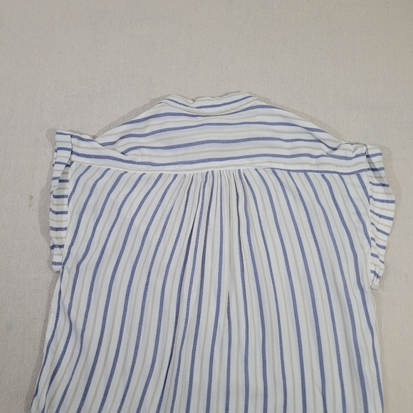 Japna Casual Pinstripe Button Down Womens Size MED Soft Flowy & 100% RAYON EUC - Picture 5 of 11
